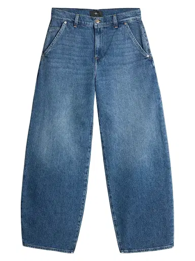 7 For All Mankind Women's Bonnie Denim Wide-Leg Trousers - Explorer | Thumbnail 1