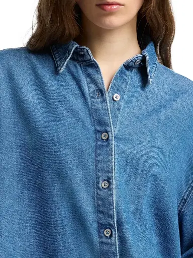 7 For All Mankind Women's Nina Denim Crop Shirt - Hilo - Size XS | Thumbnail 6 7 For All Mankind Women's Nina Denim Crop Shirt - Hilo - Size XS | Thumbnail 6
