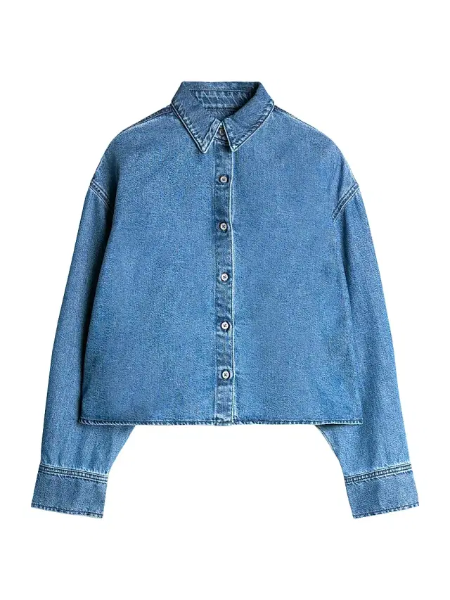 7 For All Mankind Women's Nina Denim Crop Shirt - Hilo - Size XS