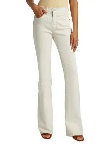 Veronica Beard Women's Beverly High-Rise Flared Jeans - Ecru - Size 31 | Thumbnail 3 Veronica Beard Women's Beverly High-Rise Flared Jeans - Ecru - Size 31 | Thumbnail 3