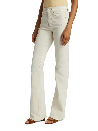 Veronica Beard Women's Beverly High-Rise Flared Jeans - Ecru - Size 31 | Thumbnail 4 Veronica Beard Women's Beverly High-Rise Flared Jeans - Ecru - Size 31 | Thumbnail 4