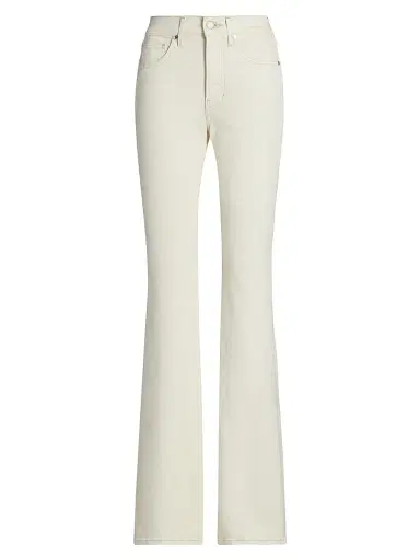 Veronica Beard Women's Beverly High-Rise Flared Jeans - Ecru - Size 31 | Thumbnail 1 Veronica Beard Women's Beverly High-Rise Flared Jeans - Ecru - Size 31 | Thumbnail 1