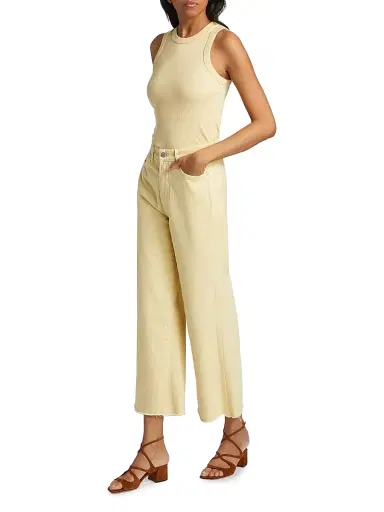 Veronica Beard Women's Taylor High-Rise Wide-Leg Crop Jeans | Thumbnail 2 Veronica Beard Women's Taylor High-Rise Wide-Leg Crop Jeans | Thumbnail 2