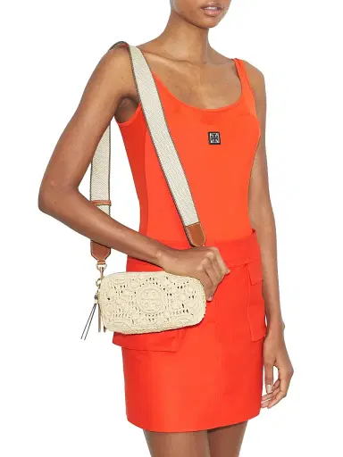 Tory Burch Women's T Monogram Mini Miller Raffia Crossbody Bag | Thumbnail 2 Tory Burch Women's T Monogram Mini Miller Raffia Crossbody Bag | Thumbnail 2