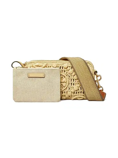 Tory Burch Women's T Monogram Mini Miller Raffia Crossbody Bag | Thumbnail 4 Tory Burch Women's T Monogram Mini Miller Raffia Crossbody Bag | Thumbnail 4
