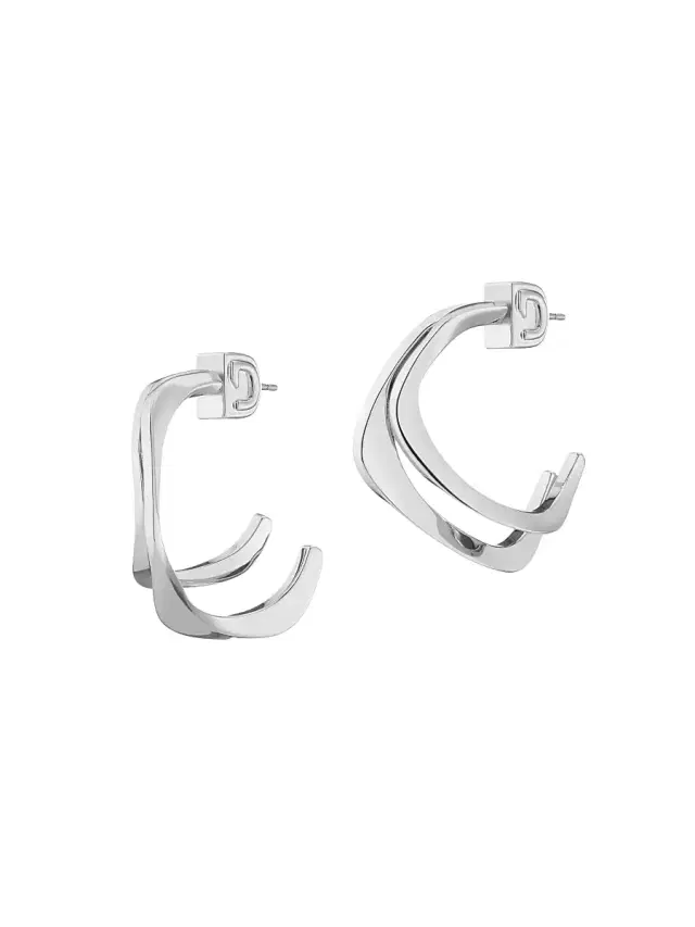 Women's Sandro Rhodium-Plated Hoop Earrings - Silver