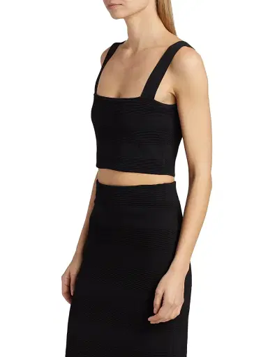 Et Ochs Women's Jayda Rib-Knit Crop Tank - Black | Thumbnail 4