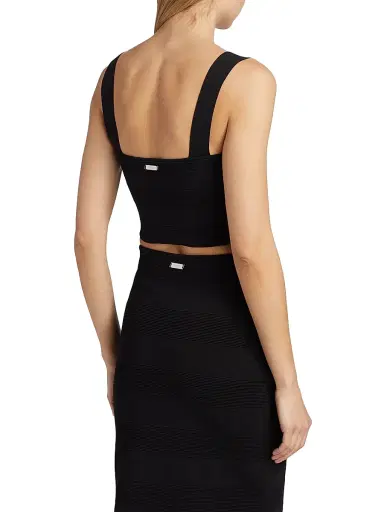 Et Ochs Women's Jayda Rib-Knit Crop Tank - Black | Thumbnail 5