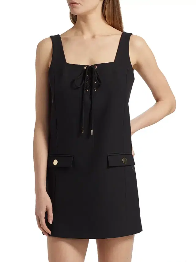 Toccin Women's Steffie Cotton-Blend Tie-Front Minidress - Jet
