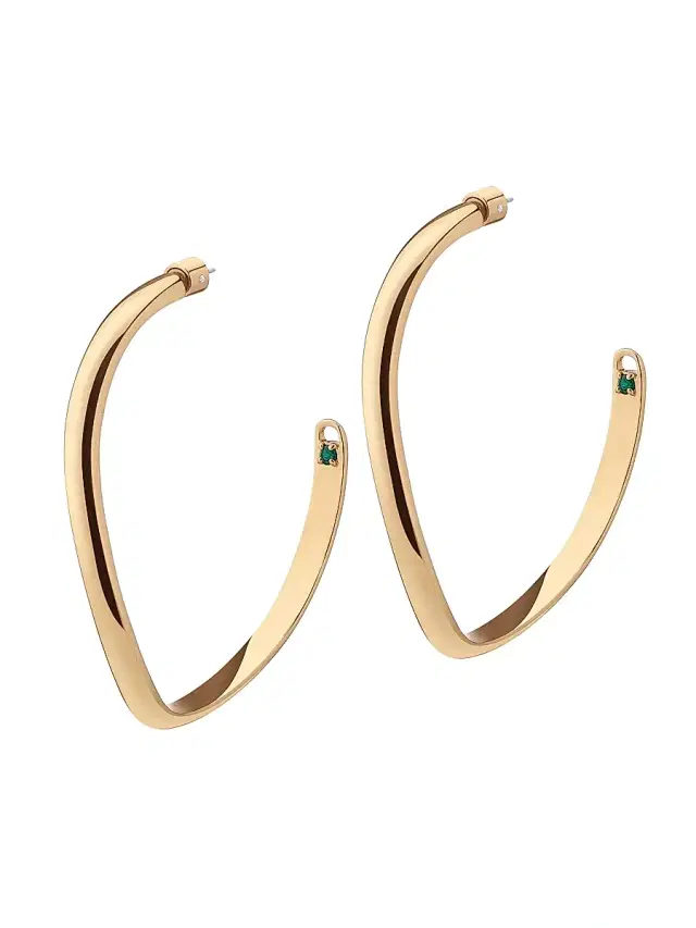 Women's Holiday Mini Calypso 12K Goldplated & Crystal Curve Hoop Earrings - Gold Women's Holiday Mini Calypso 12K Goldplated & Crystal Curve Hoop Earrings - Gold
