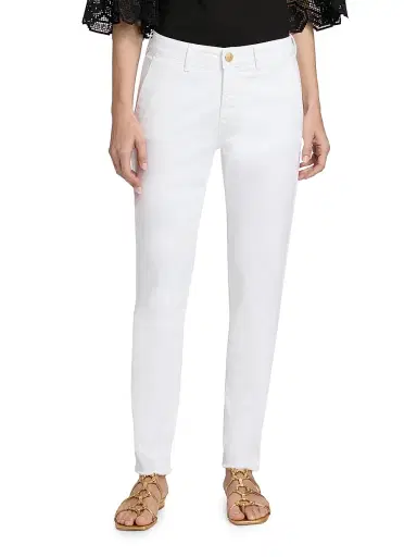 Kobi Halperin Women's Cathy Twill Fray-Hem Pants - White | Thumbnail 3 Kobi Halperin Women's Cathy Twill Fray-Hem Pants - White | Thumbnail 3