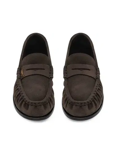 Saint Laurent Men's Le Loafers Supple in Suede - Dark Chocolate - Size 13 | Thumbnail 3 Saint Laurent Men's Le Loafers Supple in Suede - Dark Chocolate - Size 13 | Thumbnail 3
