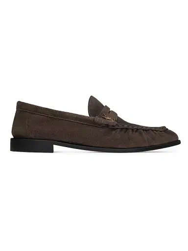 Saint Laurent Men's Le Loafers Supple in Suede - Dark Chocolate - Size 13 | Thumbnail 1 Saint Laurent Men's Le Loafers Supple in Suede - Dark Chocolate - Size 13 | Thumbnail 1