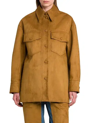 Stella McCartney Women's Alter Faux-Suede Button-Front Overshirt | Thumbnail 3 Stella McCartney Women's Alter Faux-Suede Button-Front Overshirt | Thumbnail 3
