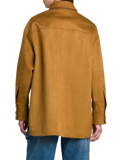 Stella McCartney Women's Alter Faux-Suede Button-Front Overshirt | Thumbnail 5 Stella McCartney Women's Alter Faux-Suede Button-Front Overshirt | Thumbnail 5