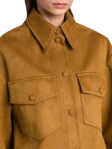 Stella McCartney Women's Alter Faux-Suede Button-Front Overshirt | Thumbnail 6 Stella McCartney Women's Alter Faux-Suede Button-Front Overshirt | Thumbnail 6