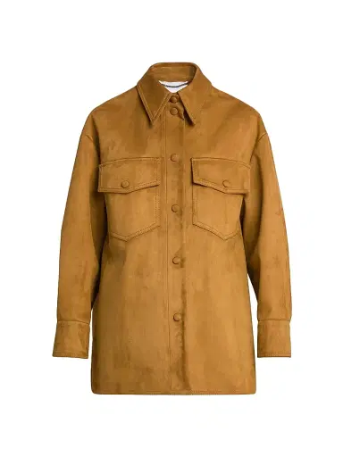 Stella McCartney Women's Alter Faux-Suede Button-Front Overshirt | Thumbnail 1 Stella McCartney Women's Alter Faux-Suede Button-Front Overshirt | Thumbnail 1