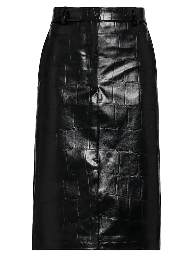 Stella McCartney Women's Croco Combo Midi-Skirt - Black