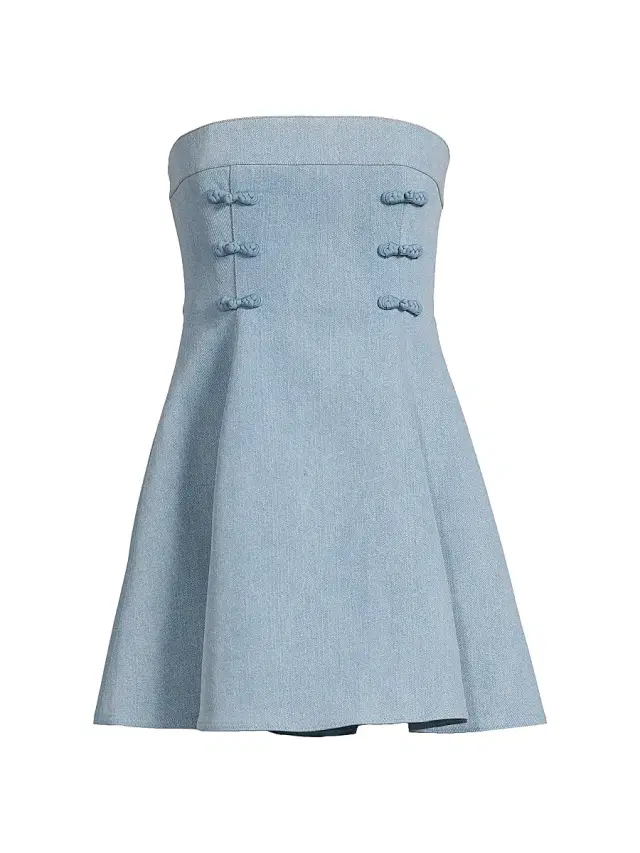 Sau Lee Women's Tai Denim Strapless Minidress - Light Denim