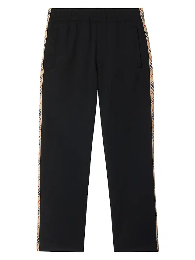 Burberry Men's Check Trim Track Pants - Black