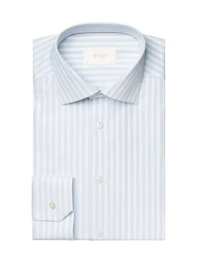 Eton Men's Contemporary Fit Bengal Stripe Shirt - Blue - Size 18 | Thumbnail 2