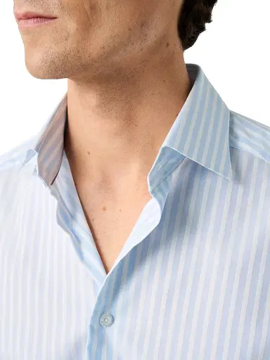 Eton Men's Contemporary Fit Bengal Stripe Shirt - Blue - Size 18 | Thumbnail 5