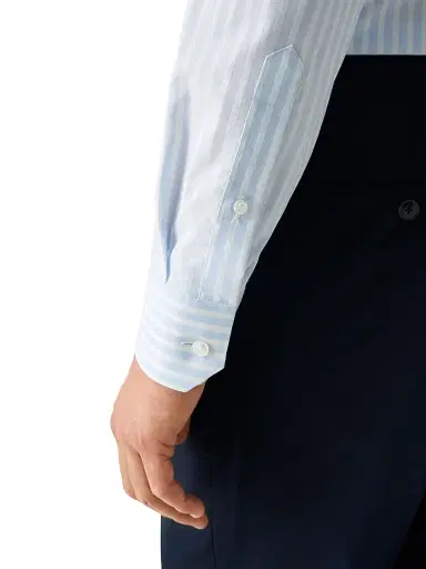 Eton Men's Contemporary Fit Bengal Stripe Shirt - Blue - Size 18 | Thumbnail 6
