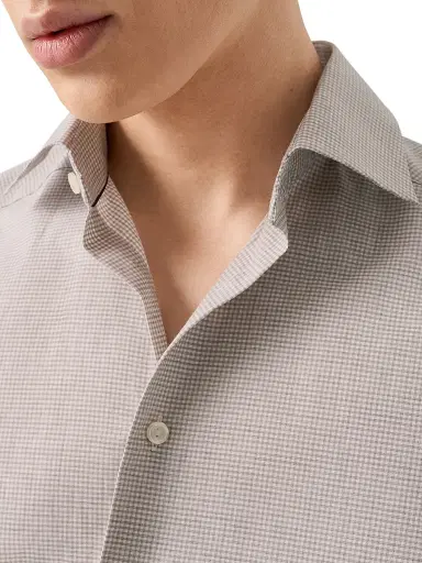 Eton Men's Slim-Fit Melange Gingham Button-Front Shirt | Thumbnail 5