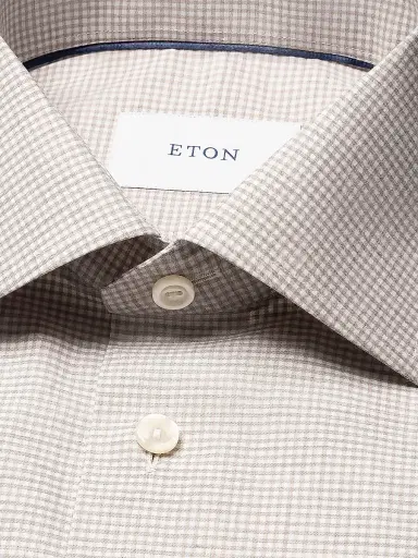 Eton Men's Slim-Fit Melange Gingham Button-Front Shirt | Thumbnail 7