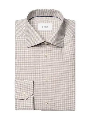 Eton Men's Slim-Fit Melange Gingham Button-Front Shirt | Thumbnail 1