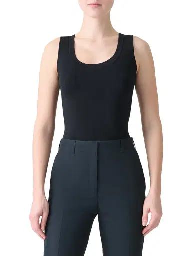 Akris Women's Silk Knit Tank - Black | Thumbnail 3 Akris Women's Silk Knit Tank - Black | Thumbnail 3