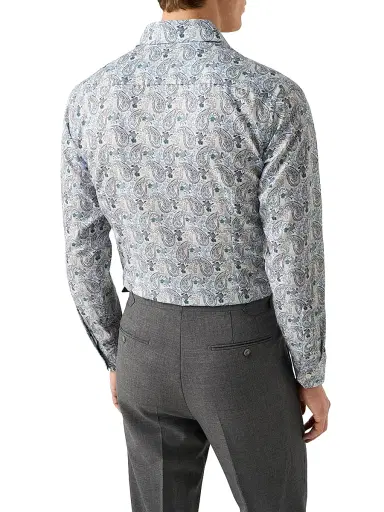Eton Men's Paisley Cotton-Blend Button-Front Shirt - Blue | Thumbnail 4 Eton Men's Paisley Cotton-Blend Button-Front Shirt - Blue | Thumbnail 4