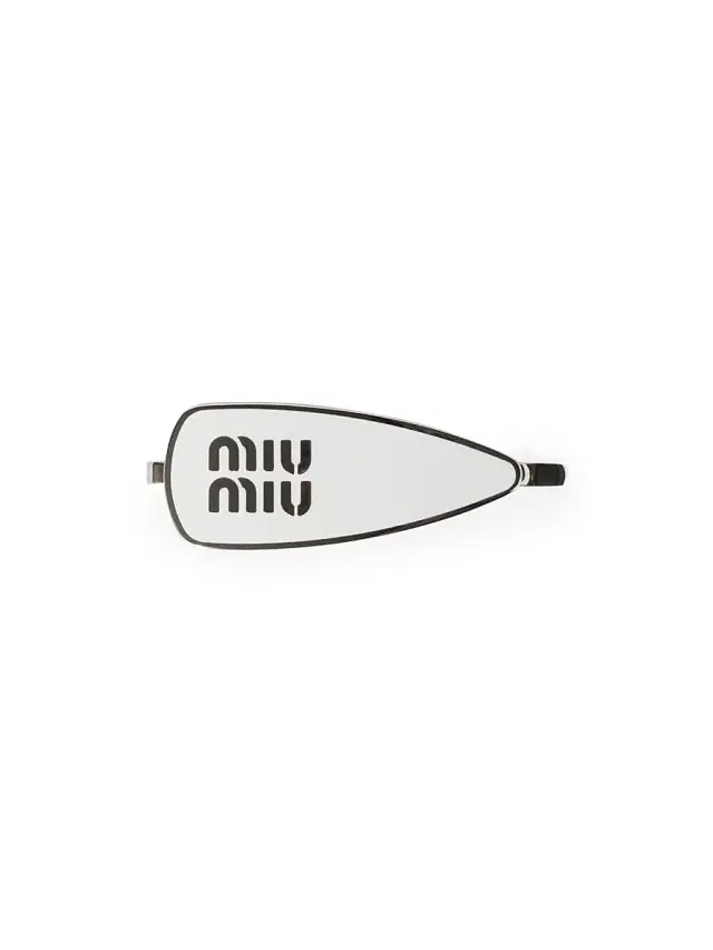 Women's Enameled Metal Hair Clip - White