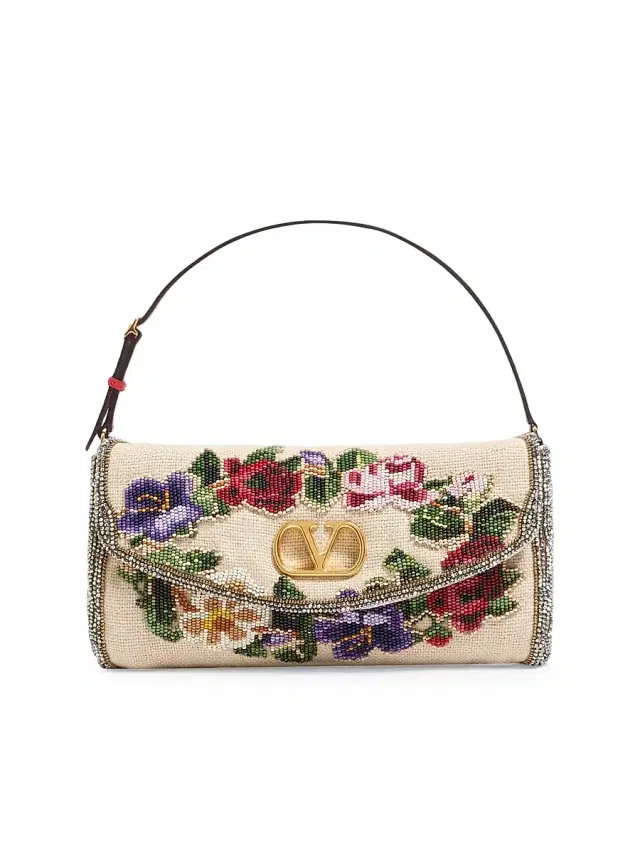 Valentino Garavani Women's Vain Soft Embroidered  Shoulder Bag