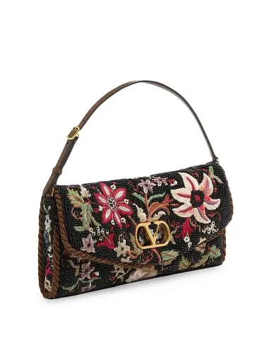 Valentino Garavani Women's Vain Soft Embroidered Small Shoulder Bag | Thumbnail 3 Valentino Garavani Women's Vain Soft Embroidered Small Shoulder Bag | Thumbnail 3