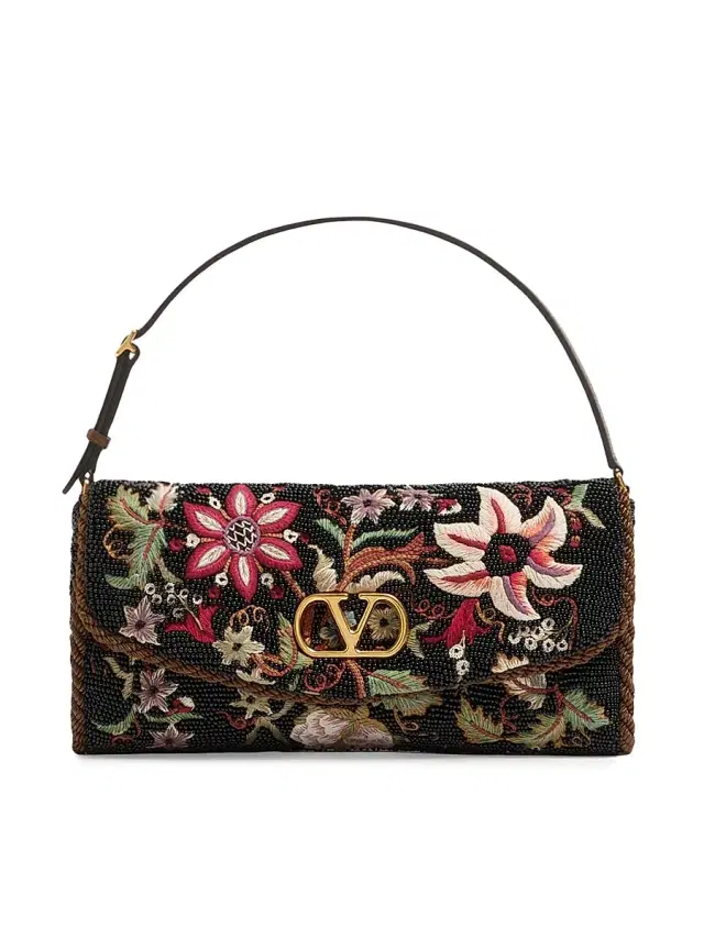 Valentino Garavani Women's Vain Soft Embroidered  Shoulder Bag