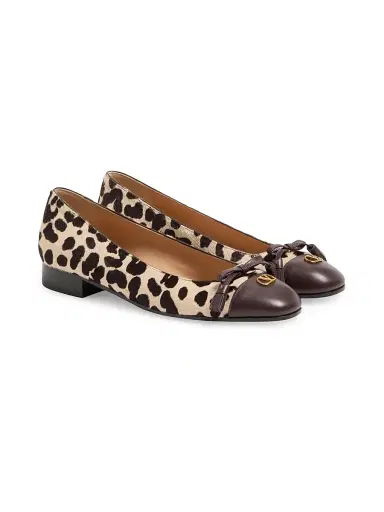 Valentino Garavani Women's Valet Du Roi 25MM Ballerinas in Pony-Effect Calfskin - Natural Brown - Size 10.5 | Thumbnail 2
