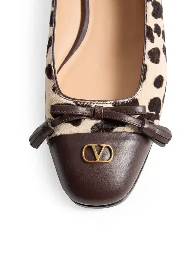 Valentino Garavani Women's Valet Du Roi 25MM Ballerinas in Pony-Effect Calfskin - Natural Brown - Size 10.5 | Thumbnail 5