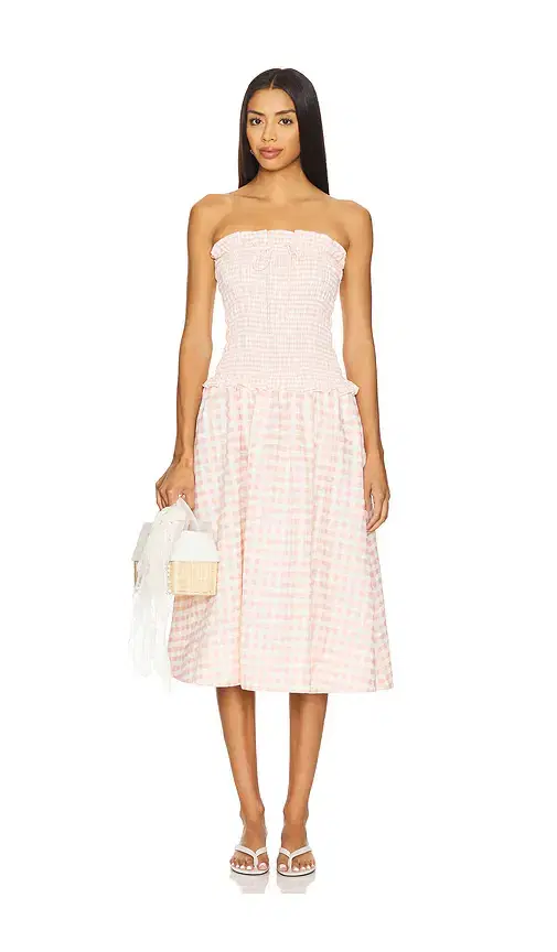For Love & Lemons Petal Gingham Midi Dress