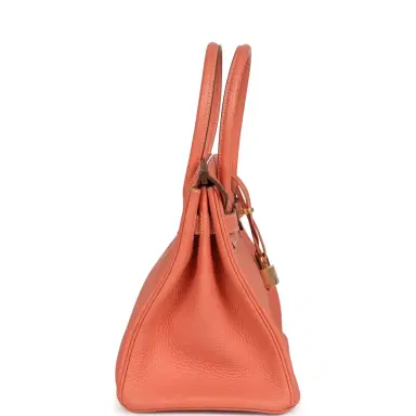 HERMÈS Pre-owned Hermes Birkin 30 Crevette Clemence Gold Hardware | Thumbnail 3 HERMÈS Pre-owned Hermes Birkin 30 Crevette Clemence Gold Hardware | Thumbnail 3
