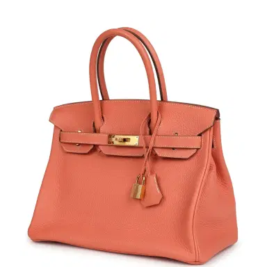 HERMÈS Pre-owned Hermes Birkin 30 Crevette Clemence Gold Hardware | Thumbnail 5 HERMÈS Pre-owned Hermes Birkin 30 Crevette Clemence Gold Hardware | Thumbnail 5