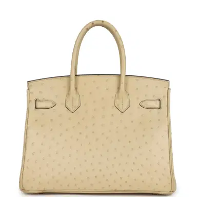 HERMÈS Pre-owned Hermes Birkin 30 Parchemin Ostrich Gold Hardware | Thumbnail 4 HERMÈS Pre-owned Hermes Birkin 30 Parchemin Ostrich Gold Hardware | Thumbnail 4