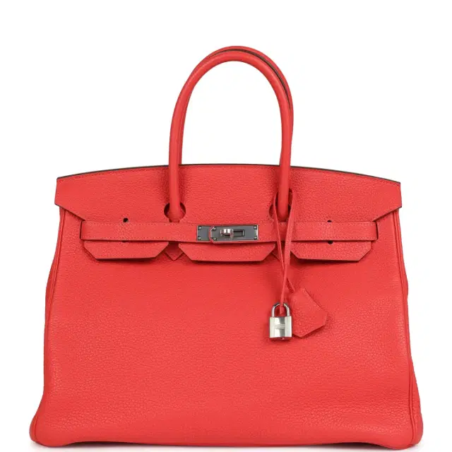 hermes Pre-owned Hermes Birkin 35 Rose Jaipur Clemence Palladium Hardware