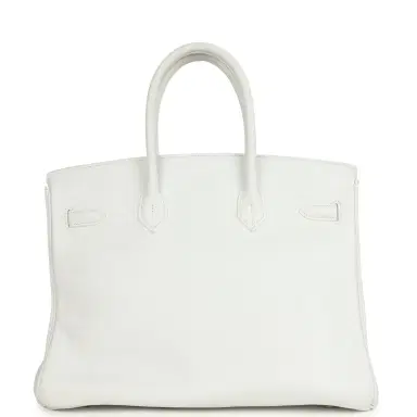 HERMÈS Pre-owned Hermes Birkin Club 35 White and Gris Perle Clemence and Sanguine Lizard Palladium Hardware | Thumbnail 4 HERMÈS Pre-owned Hermes Birkin Club 35 White and Gris Perle Clemence and Sanguine Lizard Palladium Hardware | Thumbnail 4