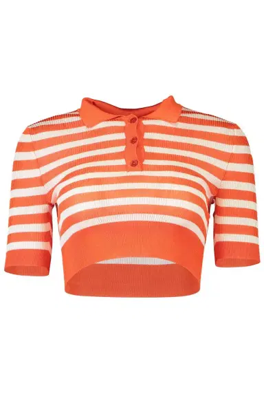 Dolce & Gabbana Cropped Stripe Polo | Thumbnail 1 Dolce & Gabbana Cropped Stripe Polo | Thumbnail 1