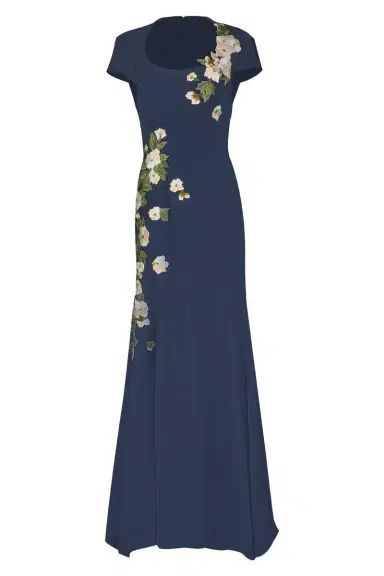 Oscar de la Renta Embroidered Cherry Blossom Gown | Thumbnail 1