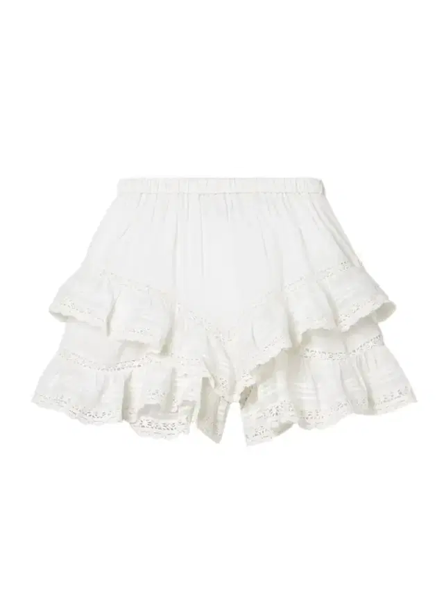 Geana Tiered Ruffled Lace-trimmed Cotton-voile Shorts