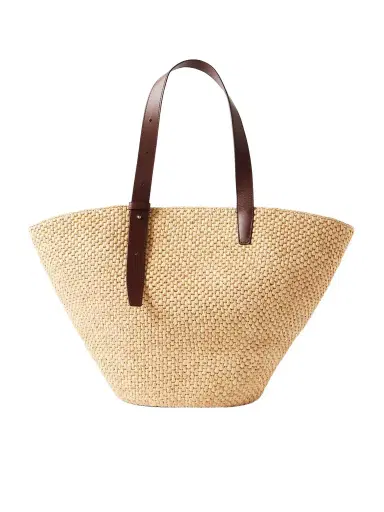 LIÉ STUDIO Bianca Large Leather-trimmed Raffia Tote | Thumbnail 1 LIÉ STUDIO Bianca Large Leather-trimmed Raffia Tote | Thumbnail 1