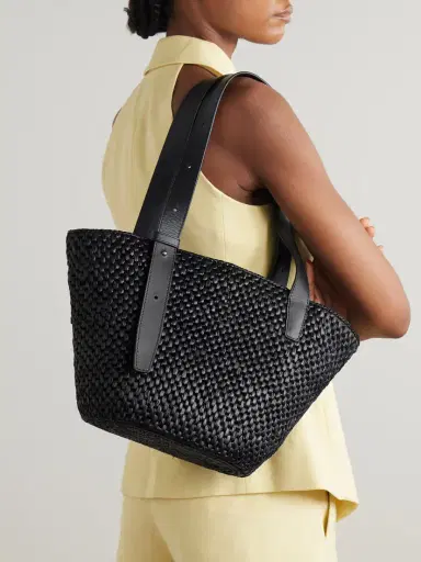 LIÉ STUDIO The Bianca Small Leather-trimmed Raffia Tote | Thumbnail 2 LIÉ STUDIO The Bianca Small Leather-trimmed Raffia Tote | Thumbnail 2