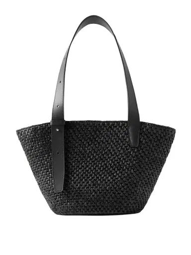 LIÉ STUDIO The Bianca Small Leather-trimmed Raffia Tote | Thumbnail 1 LIÉ STUDIO The Bianca Small Leather-trimmed Raffia Tote | Thumbnail 1
